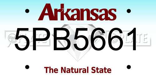 5PB5661 Arkansas License Plate