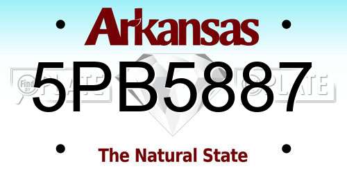 5PB5887 Arkansas License Plate