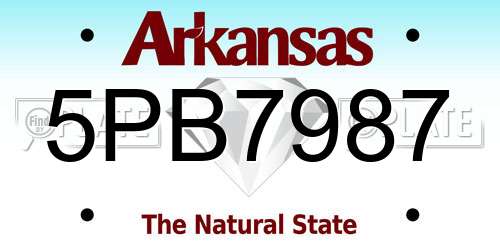 5PB7987 Arkansas License Plate