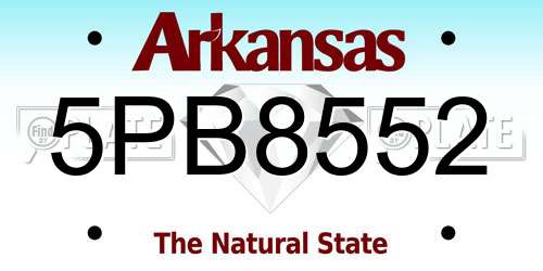 5PB8552 Arkansas License Plate