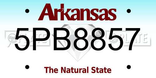 5PB8857 Arkansas License Plate