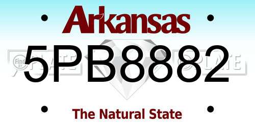 5PB8882 Arkansas License Plate