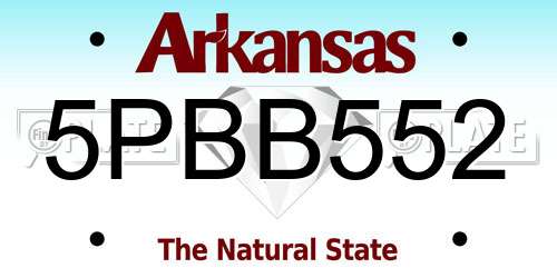 5PBB552 Arkansas License Plate