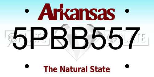 5PBB557 Arkansas License Plate