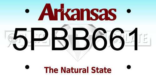 5PBB661 Arkansas License Plate