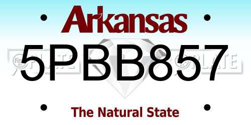 5PBB857 Arkansas License Plate