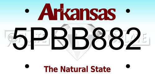 5PBB882 Arkansas License Plate
