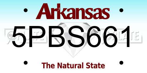 5PBS661 Arkansas License Plate