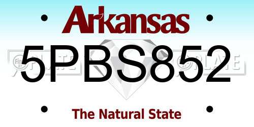 5PBS852 Arkansas License Plate