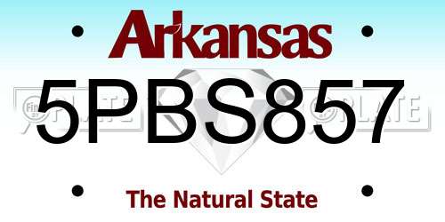 5PBS857 Arkansas License Plate