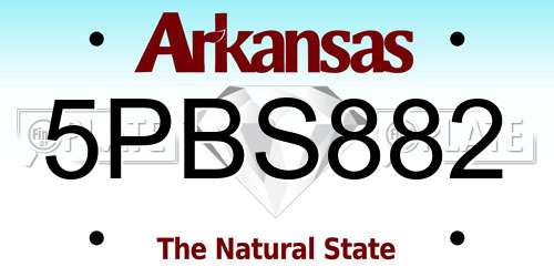 5PBS882 Arkansas License Plate