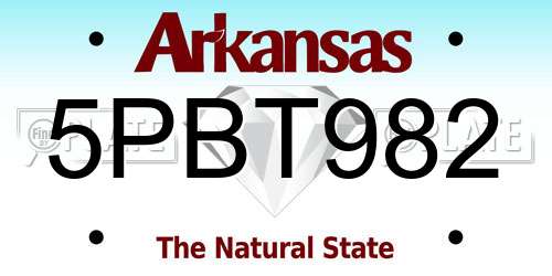 5PBT982 Arkansas License Plate