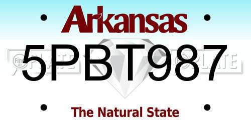 5PBT987 Arkansas License Plate