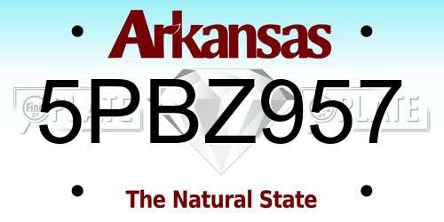 5PBZ957 Arkansas License Plate