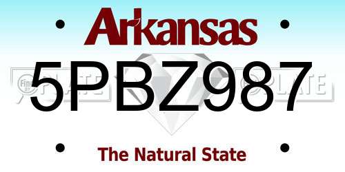 5PBZ987 Arkansas License Plate