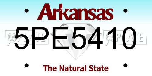 5PE5410 Arkansas License Plate