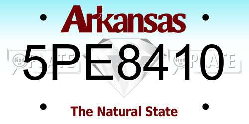 5PE8410 Arkansas License Plate