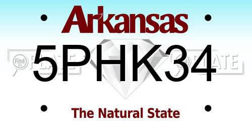 5PHK34 Arkansas License Plate