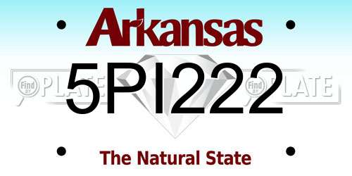 5PI222 Arkansas License Plate