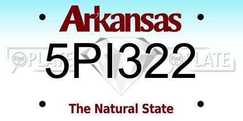 5PI322 Arkansas License Plate