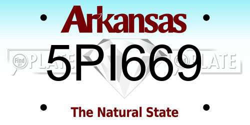 5PI669 Arkansas License Plate