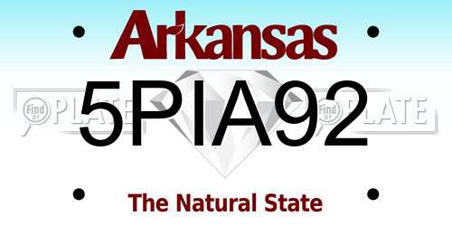 5PIA92 Arkansas License Plate