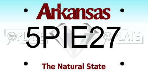 5PIE27 Arkansas License Plate