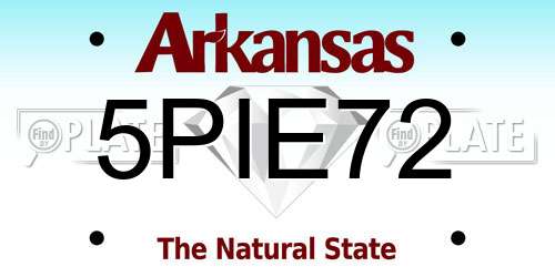 5PIE72 Arkansas License Plate
