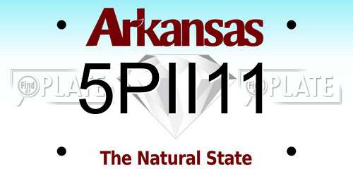 5PII11 Arkansas License Plate