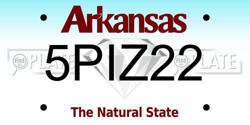 5PIZ22 Arkansas License Plate