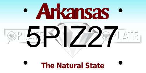 5PIZ27 Arkansas License Plate