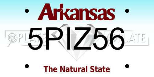 5PIZ56 Arkansas License Plate
