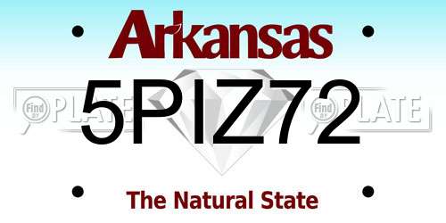 5PIZ72 Arkansas License Plate