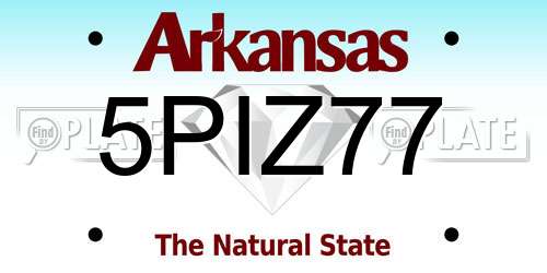 5PIZ77 Arkansas License Plate