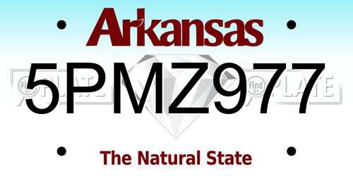 5PMZ977 Arkansas License Plate
