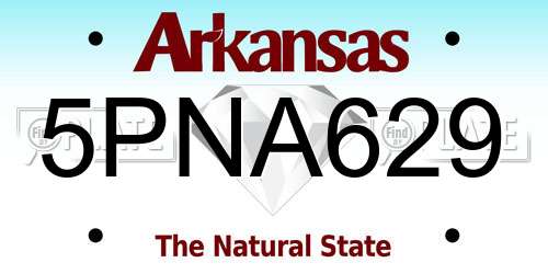 5PNA629 Arkansas License Plate
