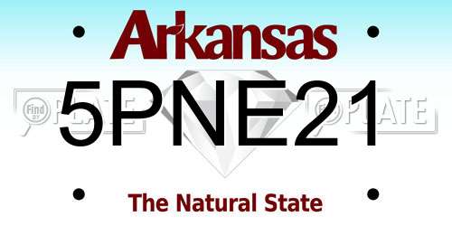 5PNE21 Arkansas License Plate