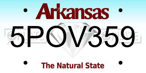 5POV359 Arkansas License Plate