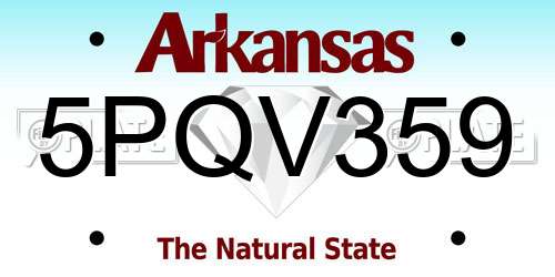 5PQV359 Arkansas License Plate