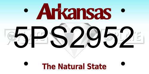 5PS2952 Arkansas License Plate