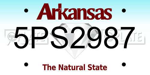 5PS2987 Arkansas License Plate