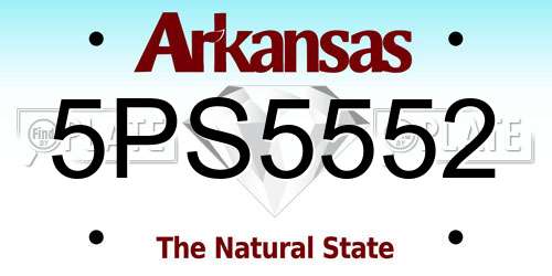5PS5552 Arkansas License Plate