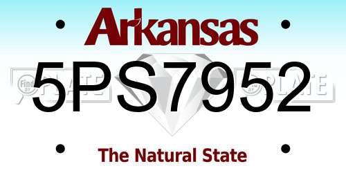5PS7952 Arkansas License Plate
