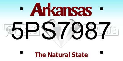 5PS7987 Arkansas License Plate