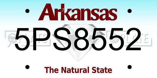 5PS8552 Arkansas License Plate
