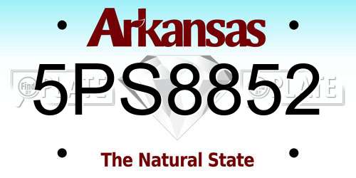 5PS8852 Arkansas License Plate