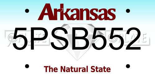 5PSB552 Arkansas License Plate