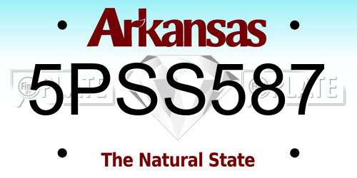 5PSS587 Arkansas License Plate