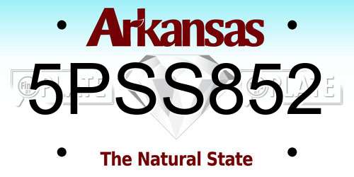 5PSS852 Arkansas License Plate