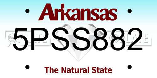 5PSS882 Arkansas License Plate